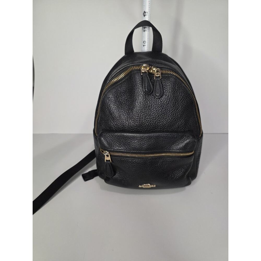 Coach Mini Small Charlie Backpack Pebbled Leather Black F28995 - Picture 15 of 15